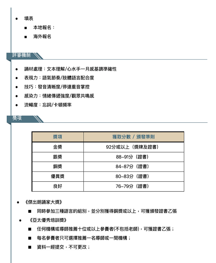 第四屆亞太優才朗誦大賽2025【2025年11月23日截止報名】